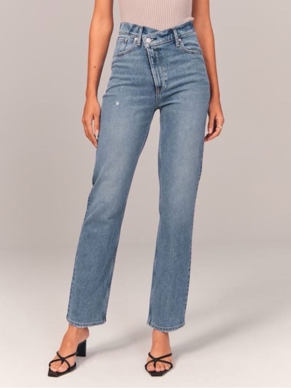 Abercrombie 90s Straight Ultra High Rise Crossover Jeans size 25 Short 0